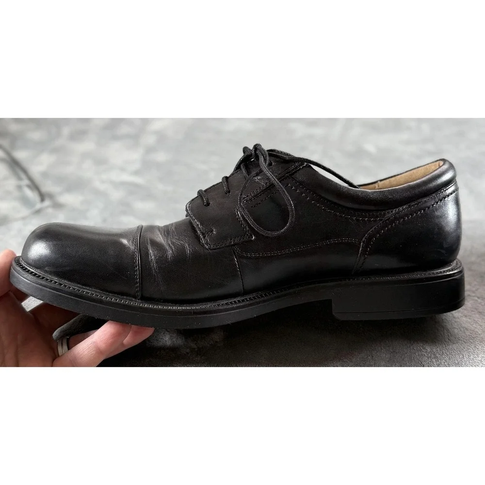 Chaps Dress Shoes Mens Size‎ 12M Black Cap Toe Leather Lace Up Oxford 096-9514